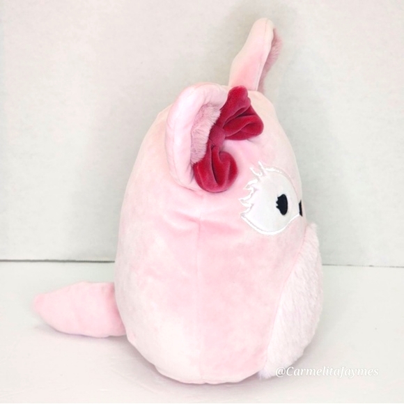 MIRACLE 🦊 8" FTM Pink Fennec Fox w Maroon Bow & Furry Belly Squishmallow NWT - Picture 6 of 7